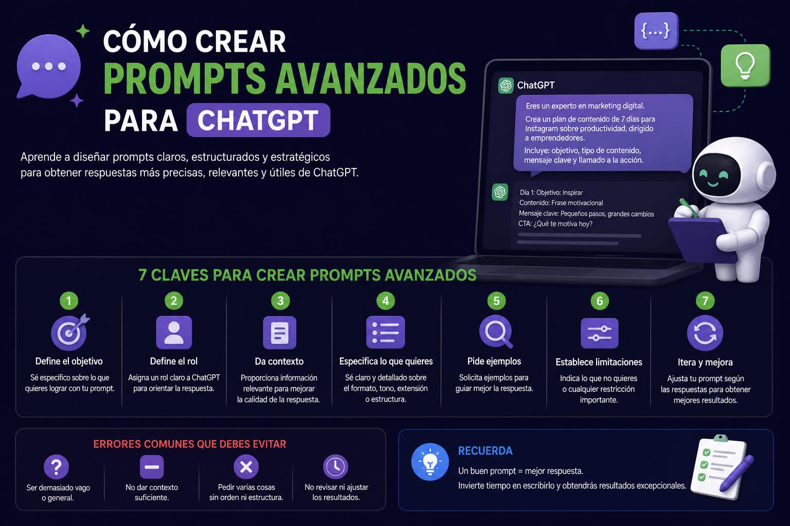 Cómo crear prompts avanzados para chatgpt