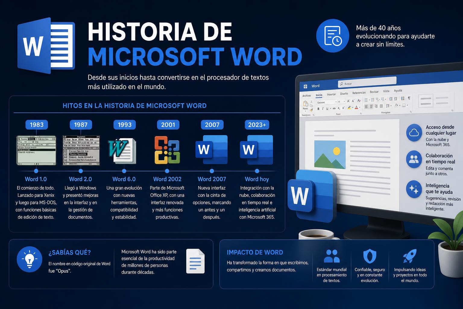 historia de microsoft word
