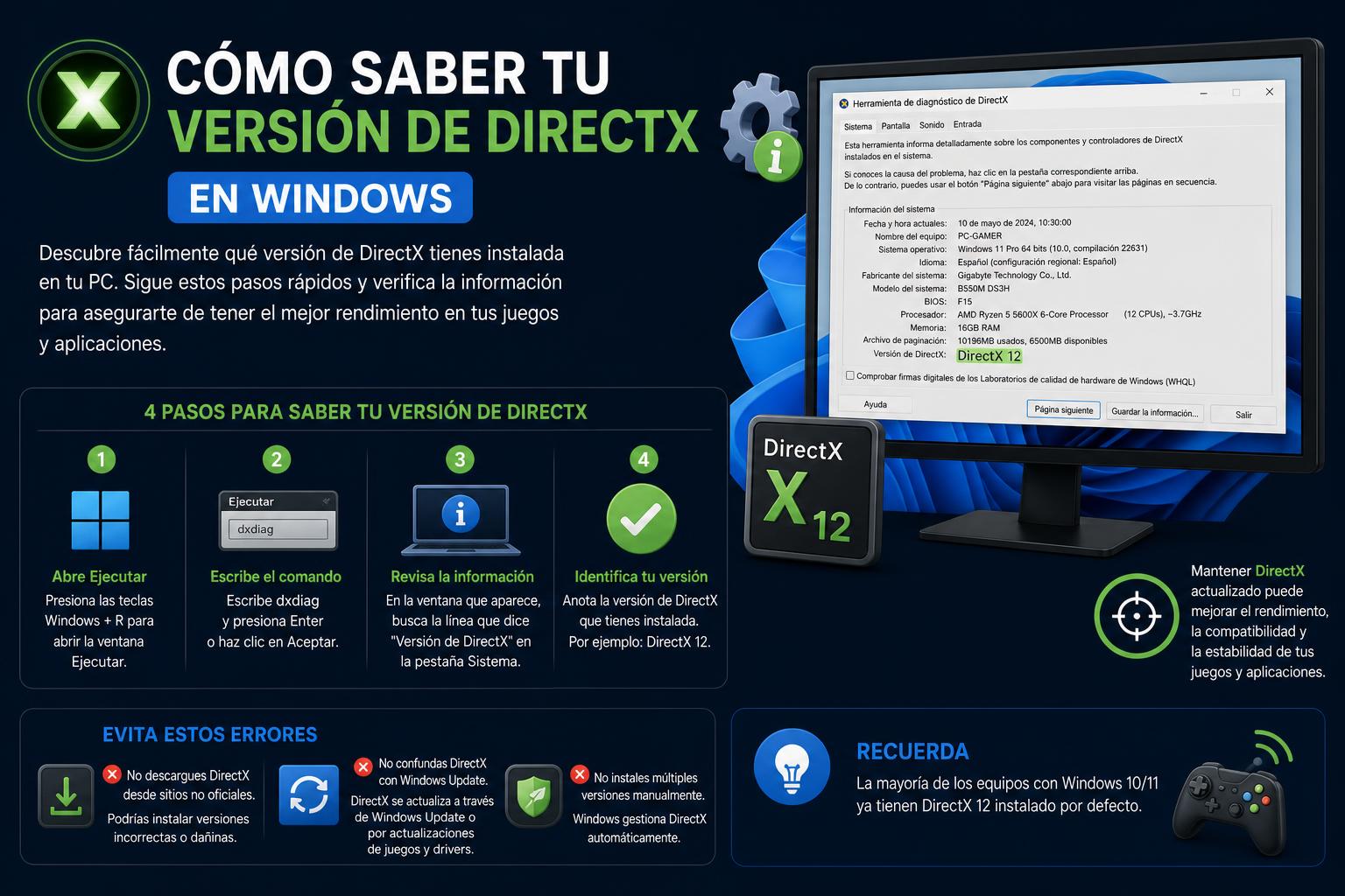 Cómo saber tu versión de DirectX