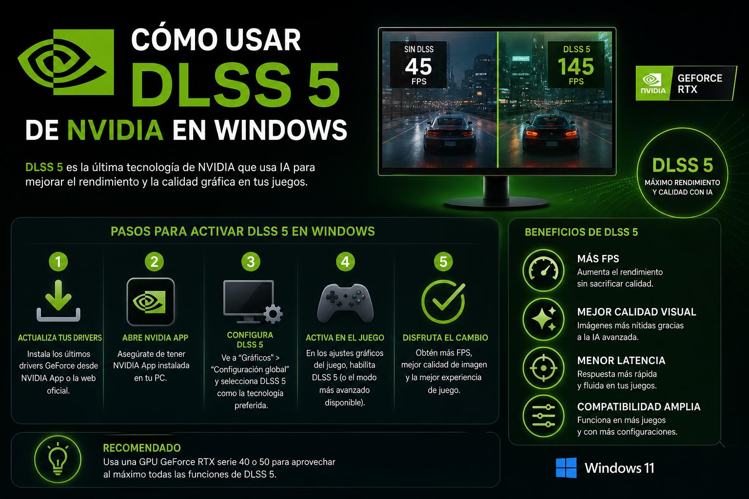 Cómo usar DLSS 5 de NVIDIA en Windows