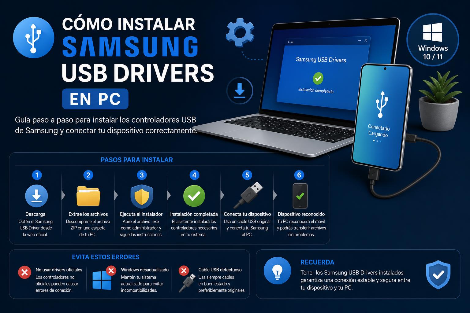 instalar Samsung USB Drivers en PC