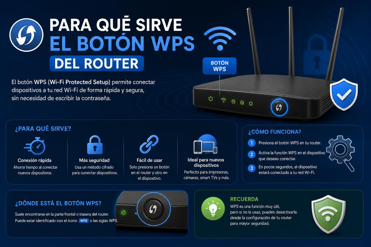 Para qué sirve el botón WPS del router